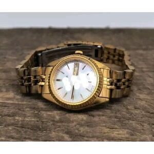 Vintage Pulsar (Seiko) Watch Women's Gold Tone Day Date 23mm V783-0030